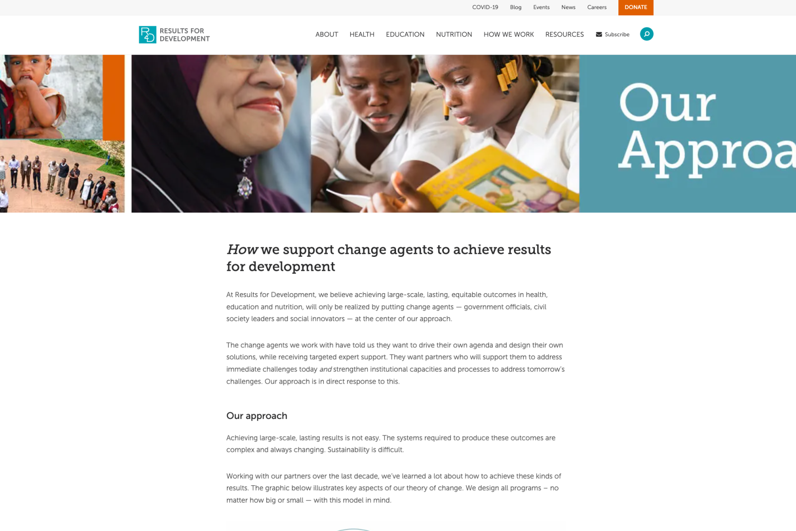 Results for Development (R4D) is a global development nonprofit focused on health, education and nutrition. 